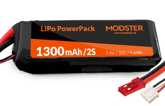 LiPo Pack 2S 7,4V 1300 mAh 30C (JST) MODSTER PowerPack
